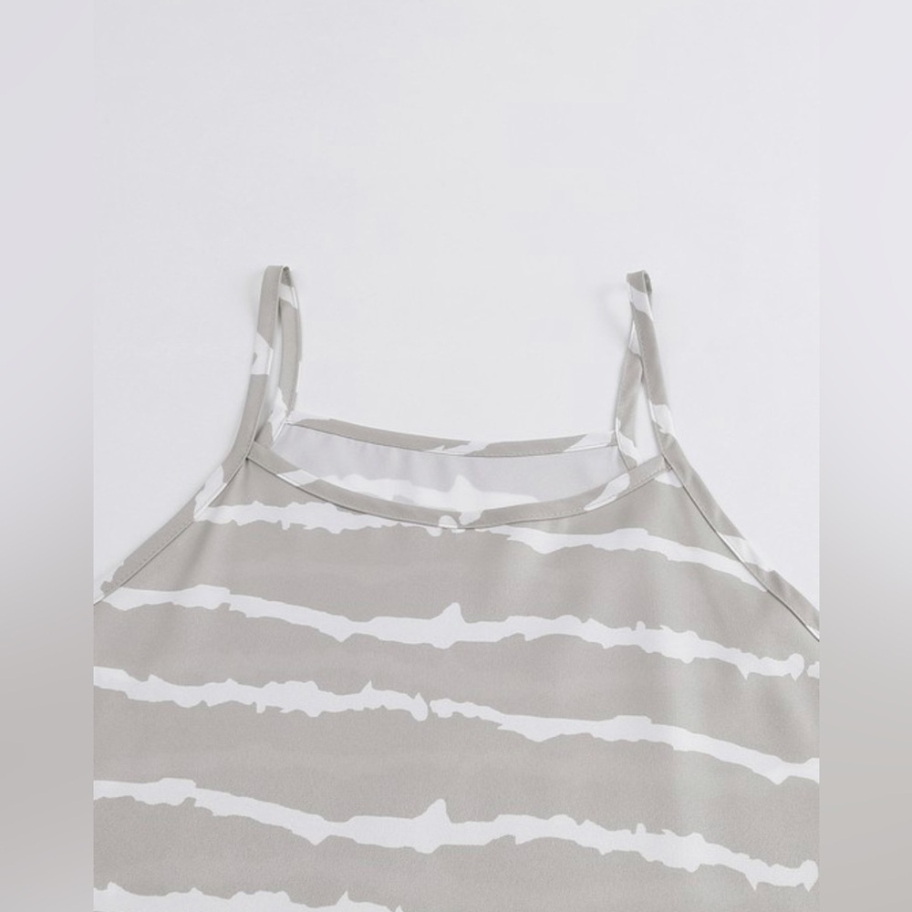 Boho Heather Gray n White Maxi Dress - Picture 5 of 6